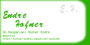 endre hofner business card